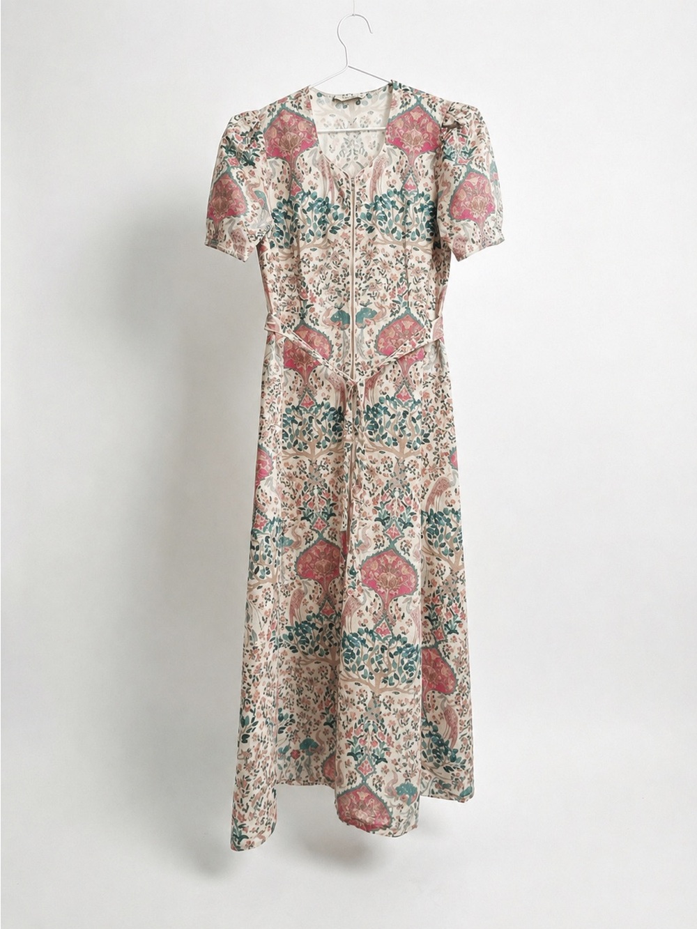 Sandro Irya Floral-print Pink Green Patterned Maxi Long Printed Dress Size 36 FR